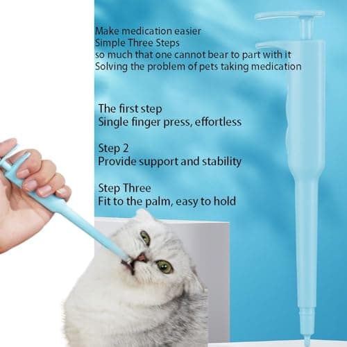 Animal Medicine Feeder Pet Pill Plunger Popper Pill Pockets for Cats Cat Pill Shooter Animal Medicine Feeder Side Grip Press Type with Silicone Tip for Dogs Cats Birds cat pill dispenser ﻿ — view 3