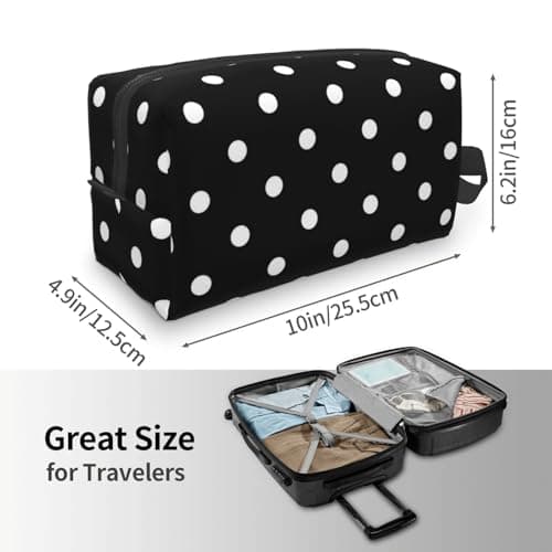 Meymuise Toiletry Bag, White Black Polka Dot — view 4