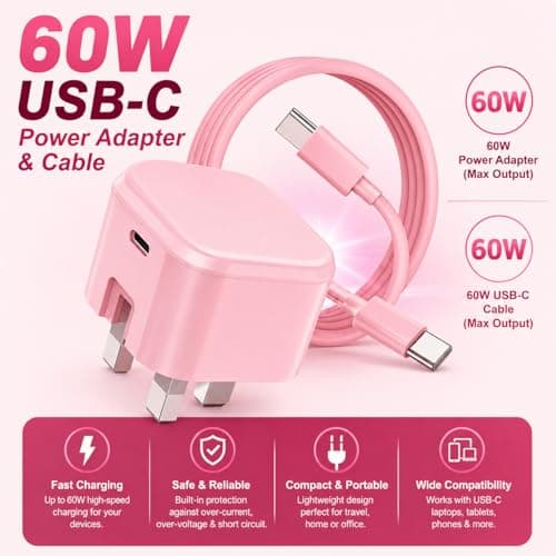 For iPhone 18 Pro Max 17 16 15 60W USB-C to C Charger Plug and Cable AVS — view 6