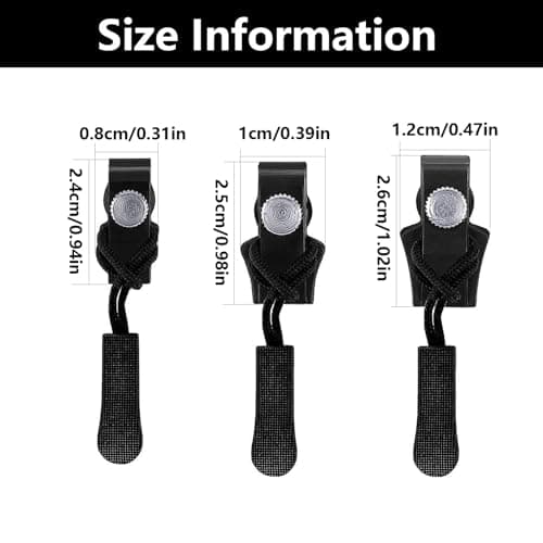 6 PCS Zipper Puller Replacement, Zipper Repair Kit, Zip Replacement, Zip Repair, Replacement Zip, for Jacket Luggage Backpacks(Pullers Small Medium Large) — view 2