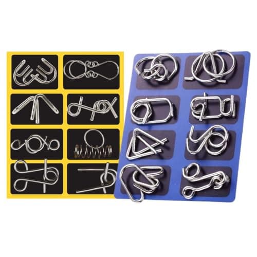 Educational Wire Metal Puzzle Set Brain Teaser Game Metal Puzzle Set For In