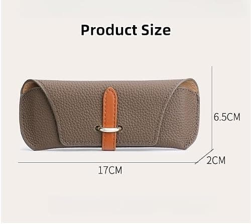 PengLAI Slim Leather Glasses Case for Women & Men - Soft PU Leather Glasses Case with Hard Shell Protection, Compact Sunglasses Case for Travel, Gift — view 2