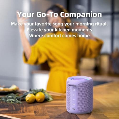 MIATONE Rush Pro Bluetooth Speaker, IPX7 Waterproof, 20W Deep Bass, 360° Sound, Switchable LED Light, TWS Compatible, Built-in Microphone, Bluetooth 5.4, Present, Festival gifts (Purple) — view 5