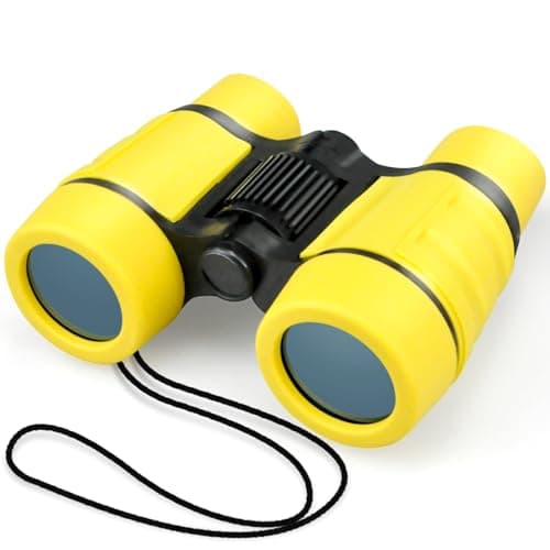 Toy Binoculars Kids Binoculars for 3-8 Year Old 4x30 High Resolution ChildrenBinoculars for Age 4 5 6 7 KidsBinocular Outdoor Toys for Boys Girls Birthday Present Gifts Age 3+ (YELLOW)