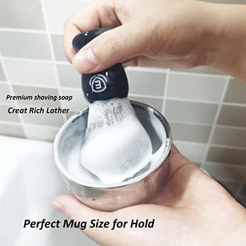 4pcs Shaving Brush Set by Echolly-Premium Mens Shaving Brush,Stainless Steel Stand,Bowl,Shaving Cream Soap,Wet Shaving Kit for Men,Boyfriends,Fathers — view 5