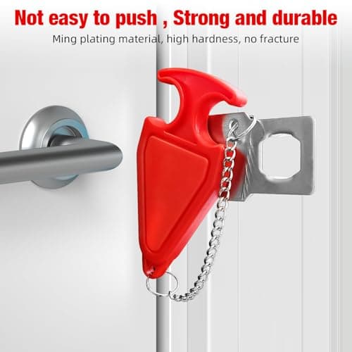 Portable Door Lock Home Security Door Lock Travel Lockdown Locks for Additional Safety and Privacy Perfect for Traveling Hotel Home Apartment College,2 Pack — view 2