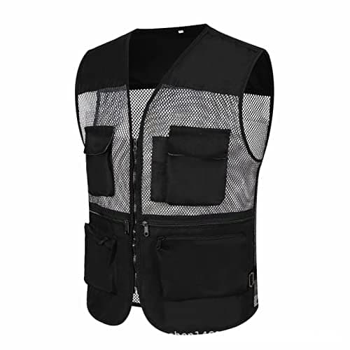 Mens Vest Cargo Outdoor Work Safari Utility Men'S Outdoor Vest Mesh Lightweight Breathable Hi Vis Reflective Vests, Multi-Pocket Lightweight Safety Jacket, Ideal For Outdoor Workwear — view 2