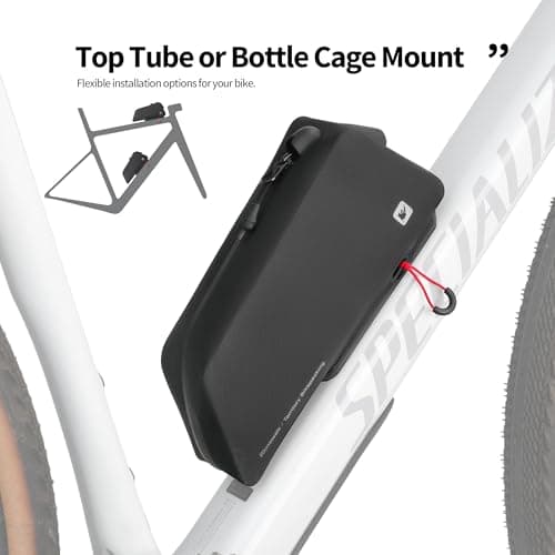 Rhinowalk Bike Top Tube Bag, Quick-Release System, Waterproof 600D TPU Cycling Frame Bag with Bolt-On Mount, Slim Aerodynamic Hard Shell Storage — view 6