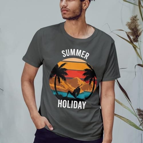 Summer Holiday Womens T-Shirt Beach Tropical Yoga Sunset Travel Birthday Gift for Her 2XL Light Graphite — view 4