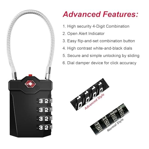 ZHEGE Travel Padlocks for Luggage, Suitcase Locks (Silver, 2P) — view 3