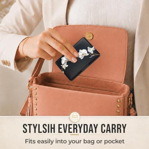 TopMost RFID Blocking Aluminum Credit Card Holder for Men & Women - Slots for 12 Cards & Tickets, Orchid, Small, Card & Cash Holders — view 3