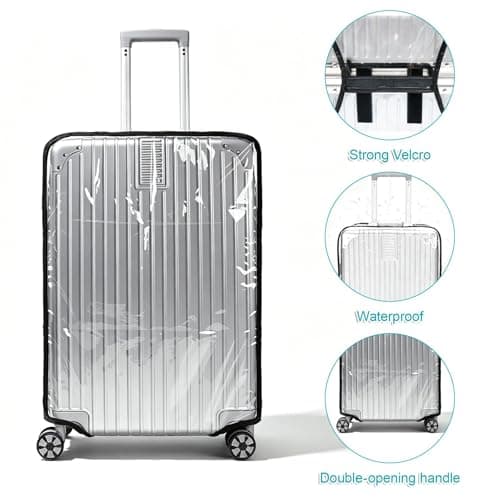 Heryson 30 Inch Clear PVC Luggage Cover, Transparent Suitcase Protector with Bottom Protection, Anti-Scratch & Anti-Dyeing for Travel, Business & Daily Use — view 3