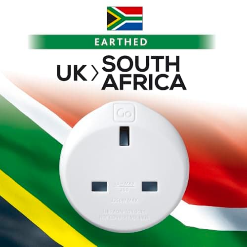 Go Travel UK to South Africa Plug Adapter, earthed & compact — view 2