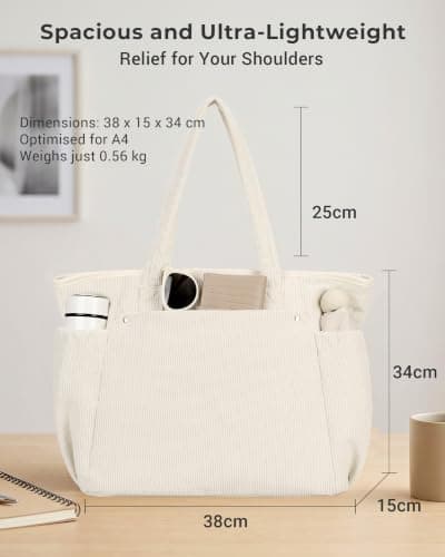 Makukke Laptop Tote Bags for Women, Handbag for School, Large Work Handbags Ladies Tote Bag, Shoulder Bag for College Shopping Work Travel Gym Beach (Beige) — view 5