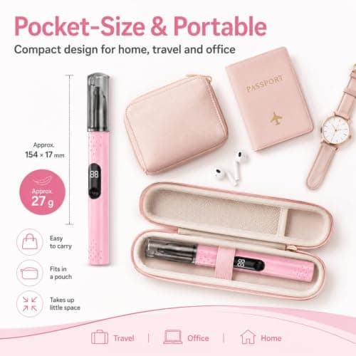 Nose Hair Trimmer for Women, Rechargeable Nose Trimmer, Ear and Eyebrow Trimmer for Women & Men, Painless Dual-Edge Blades, Type-C Charging, LED Display, Detachable Washable Head, Travel Essential — view 2
