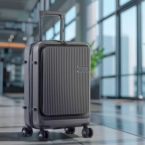 Dellonda 20" Cabin Size Luggage with 2 x Laptop Compartments, Dual TSA Lock, USB Functionality, 4 x 360° Wheels for Business Travel - DL157 — view 5
