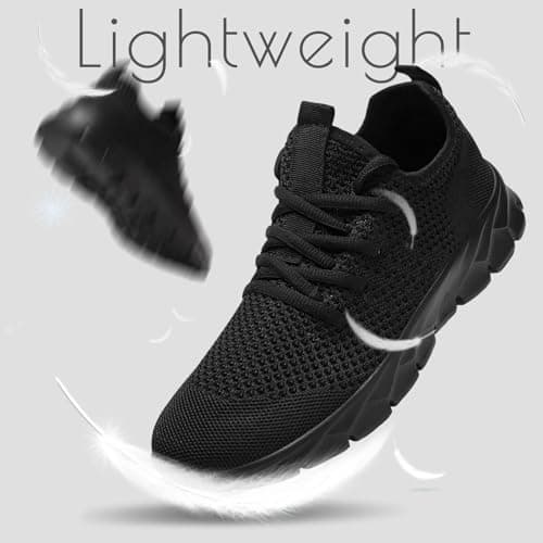 Oltyutc Trainers Men Running Gym Sneakers Walking Shoes Black Size 9 UK — view 5