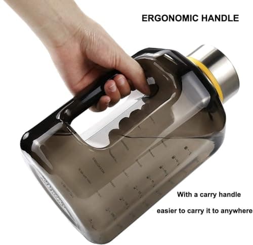 VENNERLI Water Bottles 2.2l Sports Water Bottle with Time Markings - BPA Free Xl Jug Leak Free Large with Handle Durable Reusable for Gym, Training, Hiking, Travel, Office, School — view 4