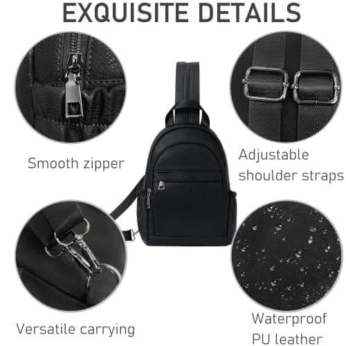 ECOTISH Women's Backpack, Anti Theft Rucksack, Travel Shoulder Bag, Small Sling Bag Casual Daypacks School Bag for Girls Ladies Mini Fashion Crossbody Bag for College Work — view 4