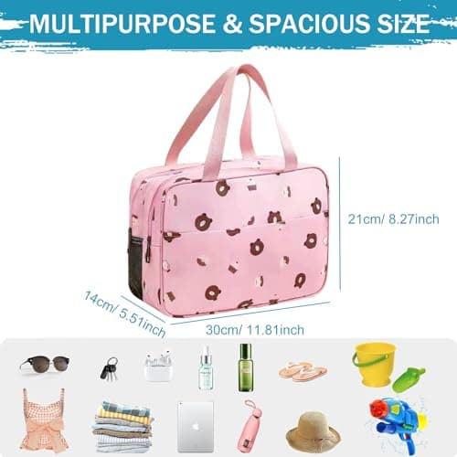 wordmouk Toiletry Bag Wet and Dry Separation Double-Layer Large Cosmetic Bag Travel Makeup Bag Water-Resistant Hanging Toiletry Wash Bags Toiletries Organizer Toilet Bags for Swimming Gym Trip — view 2