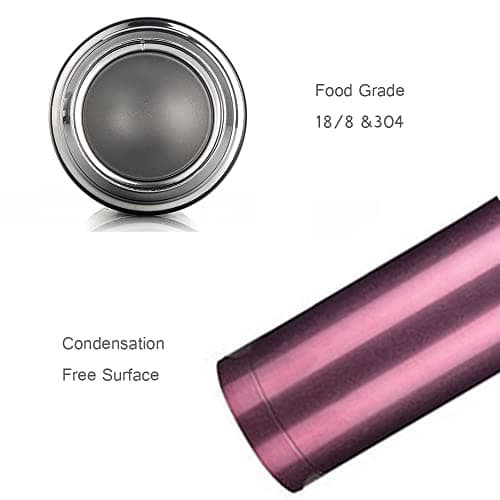 FAPPEN Double Walled Vacuum Flask Thermo, 500ml Stainless Steel Insulated Water Bottle, Flask for Hot and Cold Drinks, Travel Coffee Mug, Sports Water Bottle, Drinks Cup (Pink) — view 5