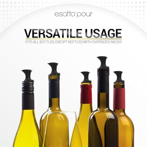Esatto Pour & Seal Plastic Pourer with Lid - 12 Pieces & 4 Cork Adaptors for Precision Pouring, Pour Spouts for Bottles, Liquor Bottle Pourers for Alcohol & Olive Oil, Bar Bartender Accessories — view 4