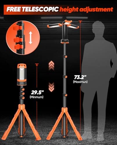 Saker Portable Camping Light with Stand 20000mAh 73.2" Work Light LD18 — view 4