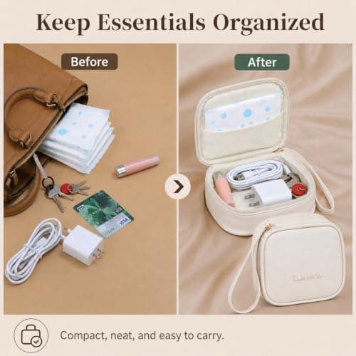 White Waterproof Travel Toiletry Bag, Compact Cosmetic Makeup Pouch 14x11.5x6 cm, Portable Mini Wash Bag for Toiletries & Skincare, Ideal for Short Trips, Gym & Daily Use — view 2