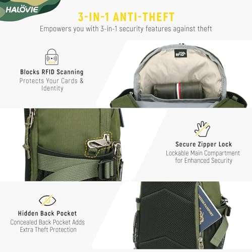HALOVIE Sling Bags for Men, Anti Theft Crossbody Bag — view 3