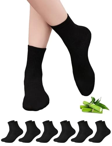 Briyat Bamboo Socks Womens, Breathable Running Sports Socks 6 Pack 3-5
