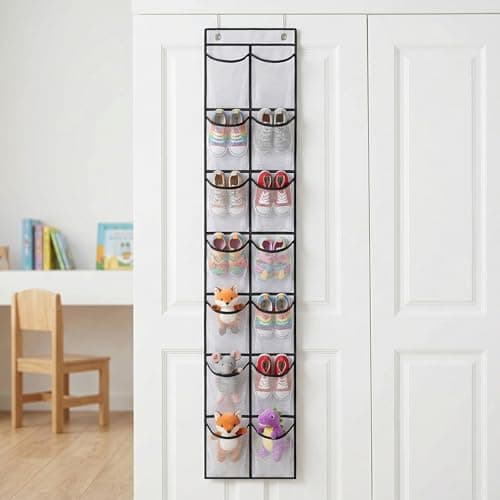 Merzio Over the Door Shoe Organiser with 14 Large Pockets, Versatile Hanging Shoe Storage Rack for Wardrobe, Closet, Bathroom - Space Saving Solution — view 3