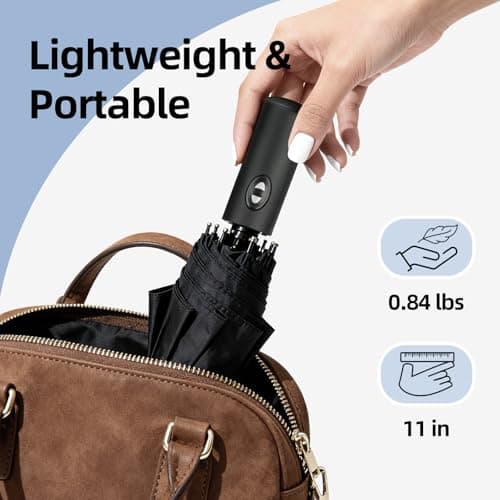 ZUOYOUZ Compact Travel Umbrella,Automatic,Lightweight,Windproof Strong,Folding Umbrella with Pattern for Rain&Sun-Men&Women — view 4