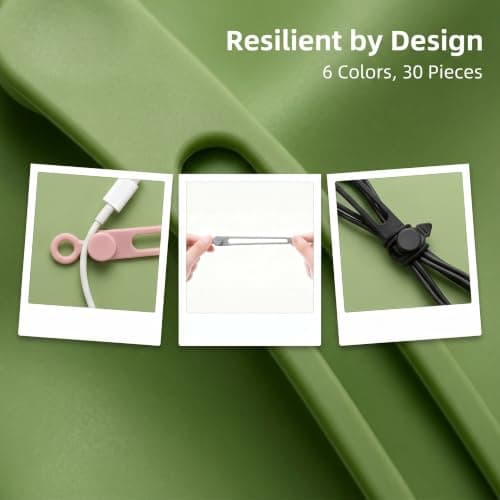 Reusable Cord Organiser, 30 Pcs Cable Ties, 11×1.2×1cm(6 Colours) — view 4