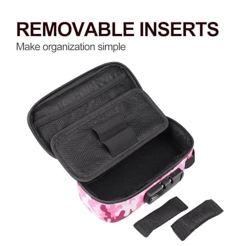 Wise Skies Pink Camouflage XL Smell Proof Bag Travel Storage Combination Lock Detachable Inserts Rolling Accessories — view 3