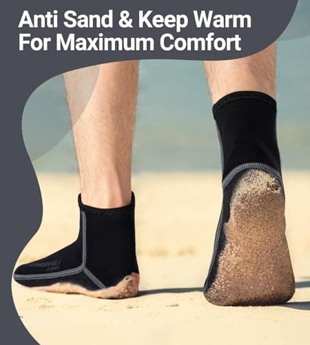 Summshall Neoprene Socks, 3mm Wetsuit Socks Thermal Swimming Socks for Men Women Anti-slip Warmth Neoprene Socks for Diving Snorkeling Cold Water Swim Sea Sailing Kayaking — view 6