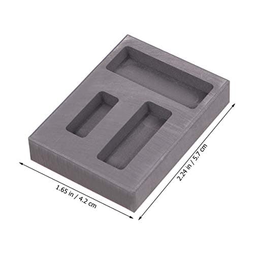 Operitacx Graphite Ingot Mold Melting Casting Mould with Strong Acid and Alkali Resistance 3 Slots Molded High Purity Graphite for Gold and Non-Ferrous Metal Craft Suitable for Emergency — view 4