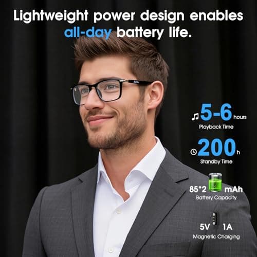 Tulbeys AI Translation Smart Glasses with Bluetooth, 160+ Languages, Color-Changing Lenses, Built-in Speaker & Clear Audio, Real-Time Voice Translator Smart Sunglasses for Travel, Meetings Use — view 6