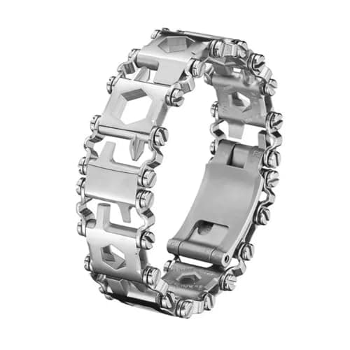 ieron Multitool Bracelet for Men - 29-in-1 Stainless Steel Multifunctional Bracelet, Travel-Friendly, Suitable for Sailing, Camping, Hiking - Silver, 21cm — view 2