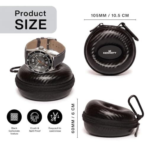 Kennett Watch Case, 50mm, Impact & Water-Resistant (Black Carbon Fibre) — view 2