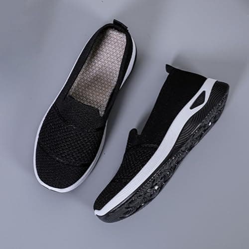 cfpqv Slip On Trainers Women's Orthopaedic Shoes Lightweight Mesh Sports Shoes Breathable Trainers Walking Shoes Gym Fitness Running Shoes Running Walking Road Running Shoes Bequme Slip-On Shoes Size — view 6
