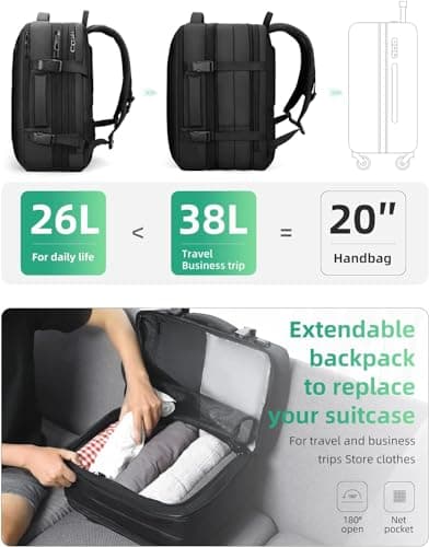 Mark Ryden 23L/40L Business Carry-on Travel Backpack, Lightweight Flight-Approved Expandable Weekender Bag with USB Charging Port fit 17.3 Laptop — view 2
