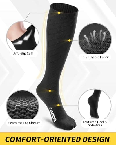 CAMBIVO Compression Socks 3 Pairs for Men & Women, 20-30 mmHg Flight Socks — view 2