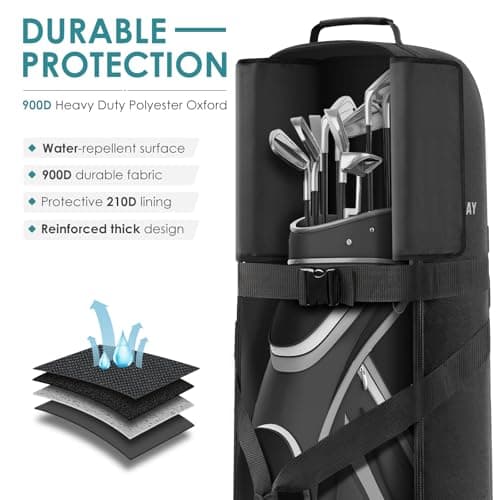 Findway Golf Travel Bag, Padded Golf Travel Bags Flight with Wheels — view 3