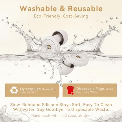 Sleep Ear Plugs 45dB Noise Cancelling Soft Silicone 4 Pairs Tips Case White — view 5