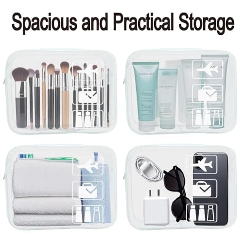Parsuko 2 PCS Clear Toiletries Bag, TSA Approved, Waterproof, White — view 2
