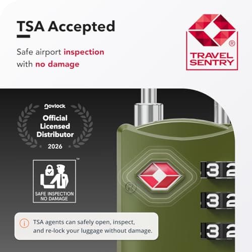 NovLock Suitcase Padlocks, TSA Approved Luggage Locks, Travel Padlocks — view 2