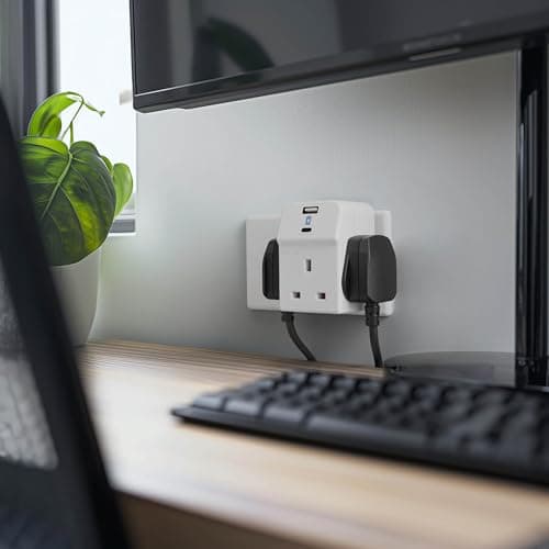 Masterplug Three Socket Fused Wall Plug Adaptor with USB A & C Charging Ports, White, 13A, 10.5W, 3G, A3UAC10 — view 6