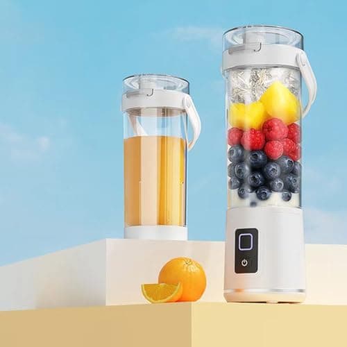 Portable for & Juices 30s Quick Extraction with Reusable Cup Design Ideal Kitchen Outdoor Travel Type-C Rechargeable Personal Size 380Ml Sports Home Use (Black, 27cm) — view 3