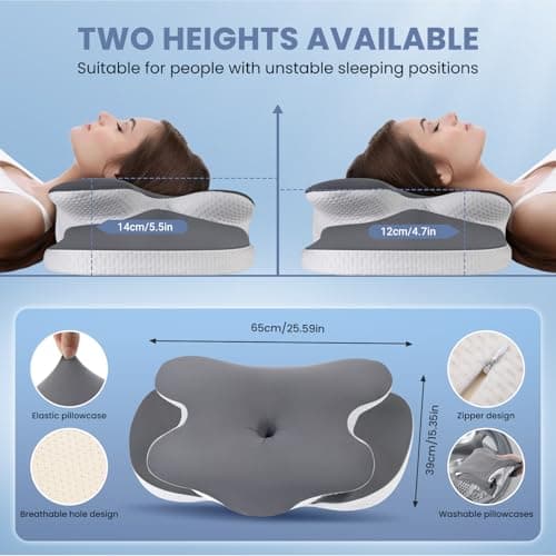 A-Pce Memory Foam Pillow,Queen Size 65 * 39CM, Medium Firm Support for Neck — view 2