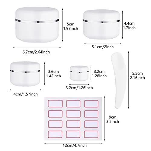 8 Pack Cosmetic Sample Jars, 10/30/50/100Ml Travel Pots with Lids — view 3